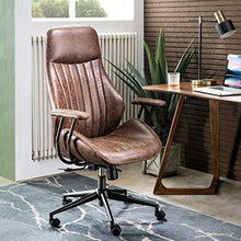 Load image into Gallery viewer, ovios Ergonomic Office Chair,Modern Computer Desk Chair,high Back Suede Fabric Desk Chair with Lumbar Support for Executive or Home Office (Dark Brown)
