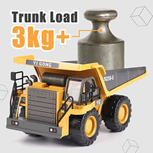 Load image into Gallery viewer, RC Dump Truck Toy for Kids, PREPOP Remote Control Construction Toys Vehicle with Metal Bed and Light/Music, Birthday Gifts Ideas for Boys Age 5 6 7 8 9 10 Year Old and up
