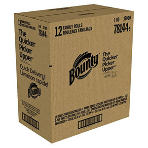Bounty Quick-Size Paper Towels, White, 12 Family Rolls = 30 Regular Rolls