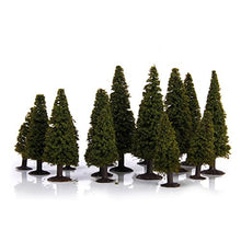 Load image into Gallery viewer, 15pcs Green Scenery Landscape Model Cedar Trees with Box
