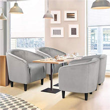Load image into Gallery viewer, YAHEETECH Velvet Accent Chair Arm Chair - Accent Barrel Chair - Set of 2 - Gray
