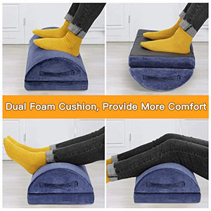 Foot Rest for Under Desk at Work, Ergonomic Memory Foam Foot Stool Cushion for Home Office, Gaming, Computer - Adjustable 2 Heights Under Desk Footrest with Breathable Washable Cover by AMERIERGO