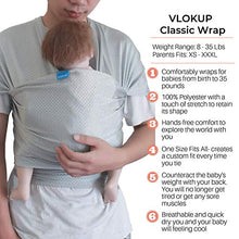 Load image into Gallery viewer, Vlokup Baby Wrap Sling Carrier for Newborn, Infant, Toddler, Kid | Breathable Lightweight Stretch Mesh Water Sling | Nice for Summer, Pool, Beach, Swimming | Perfect Shower Gift LightGray
