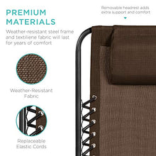 Load image into Gallery viewer, Best Choice Products 2-Person Double Wide Adjustable Folding Steel Mesh Zero Gravity Lounge Recliner Chair for Patio, Lawn, Balcony, Backyard, Beach, Outdoor Sports w/Cup Holders - Brown
