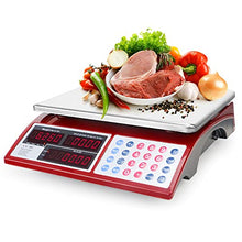Load image into Gallery viewer, Camry Digital Commercial Price Scale 33lb / 15kg for Food Meat Fruit Produce with Dual Bright Red LED Display Stainless Steel Platform Rechargeable Battery Included Not for Trade
