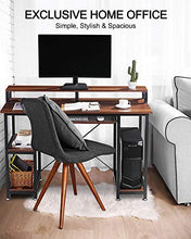 Load image into Gallery viewer, QooWare Computer Desk with Shelves, 47" Writing Desk w/Keyboard Tray &amp; Monitor Stand Riser - Achieve More, Strain Less - Large Desk Space Wooden Study Table for Home Office
