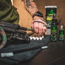 Load image into Gallery viewer, CLENZOIL Field &amp; Range Pistol &amp; Rifle Essentials Gun Cleaning Kit | CLP Spray &amp; Oiler with Boresnake | Clean, Lubricate &amp; Protect | Nylon Brush, Bore Swabs &amp; Microfiber (40 Caliber | 10mm)
