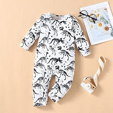 Load image into Gallery viewer, Baby Boys Girls Colorful Flower Animal Print Romper Jumpsuit Outfits Clothes (12M, White)
