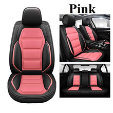 Load image into Gallery viewer, B006 Full Set of Car Seat Cover for Women, Men, 5-Seat Universal Car Seat Protector Leather and Fiber Mesh (Black/Pink)
