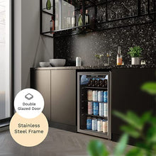 Load image into Gallery viewer, hOmeLabs Beverage Refrigerator and Cooler - 120 Can Mini Fridge with Glass Door for Soda Beer or Wine - Small Drink Dispenser Machine for Office or Bar with Adjustable Removable Shelves

