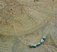 Load image into Gallery viewer, Dainty Caribbean Larimar Pendant Necklace, Sterling Silver Necklace, Caribbean Larimar Jewelry, 925 Sterling Silver, Larimar Necklace
