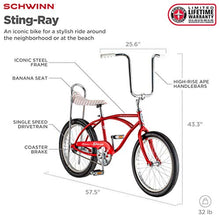Load image into Gallery viewer, Schwinn Sting-Ray Cruiser Bike, 20-Inch Wheels, Red
