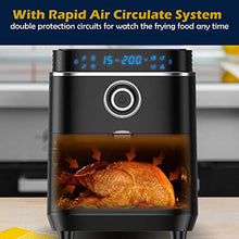 Load image into Gallery viewer, LC POWER Air Fryer,Large Electric Hot Air Fryers Oven Oilless Cooker(Recipe book),Bake Roast Reheat Deep Fryer,LED Digital Touch Screen,8 Cooking Presets,Nonstick Square Frying Pot with Preheat &amp; Shake Reminder,Auto Shut-off and Memory Function,1500W,4.0
