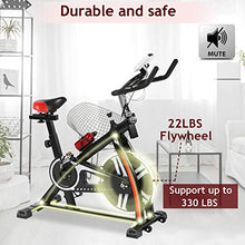 Load image into Gallery viewer, Exercise Bike Recumbent Cycle Bike Trainer Indoor Cycling Bike Stationary with LCD Display and Bottle Holder Static Spin Exercise &amp; Fitness Equipment for Home Office Cardio Workout Bike Training
