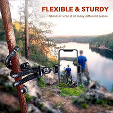Load image into Gallery viewer, UBeesize Flexible Cell Phone Tripod, Mini Travel Tripod Stand with Wireless Remote Shutter, Universal Adapter Compatible with iPhone, Android, GoPro, DSLR, Action Camera. (Silver)
