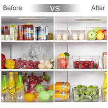 Load image into Gallery viewer, HOOJO Fridge Organizer Bins, Set of 8 Plastic Refrigerator Pantry Organizers for Freezer and Pantry, Kitchen Cabinets, BPA-Free, Clear
