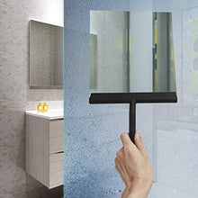 Load image into Gallery viewer, Shower Squeegee for Shower Glass Door, Shower Wall, 9" Silicone Rubber Blade Bathroom Squeegee, Tile Wall Window Mirror Car Windshield Squeegee with Hanging Hook, Black
