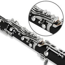 Load image into Gallery viewer, Glory Clarinet GLY-PBK Professional Ebonite Bb Clarinet with 10 Reeds, Stand, Hard Case, Cleaning Cloth, Cork Grease, Mouthpiece Brush and Pad Brush, Black
