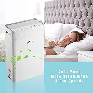 KVV Air Purifier for Home Large Room 1500 sq ft, True HEPA Air Filter Cleaner, Whisper Stream Whole Home Air Purifiers for Bedroom Office
