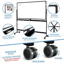 Load image into Gallery viewer, Large Mobile Rolling Magnetic Whiteboard - 48 x 32 Inches Height Adjust Double Sides Portable White Board on Wheels, Dry Erase Board Easel with Stand for Office, Home &amp; Classroom
