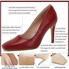Load image into Gallery viewer, Coutgo Women's Square Toe High Heel Pumps Sexy Slip On Stiletto Dress Shoes Red
