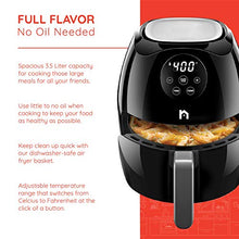 Load image into Gallery viewer, New House Kitchen Digital 3.6 Quart Air Fryer w/ Flat Basket, Touch Screen AirFryer, Non-Stick Dishwasher-Safe Basket, Use Less Oil For Fast Healthier Food, 60 Min Timer &amp; Auto Shut Off, Black
