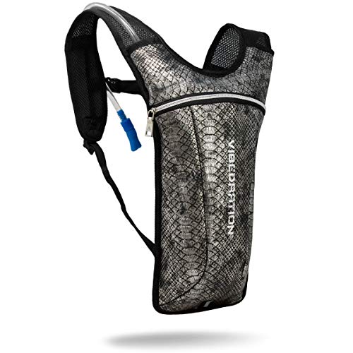 Vibedration GA 2 Liter Hydration Pack Water Backpack for Running, Hiking, Biking, Cycling, Climbing, Festivals (Black Diamond)
