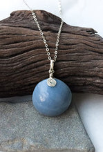 Load image into Gallery viewer, Natural Celestite/ Angelite sterling silver handmade pendant
