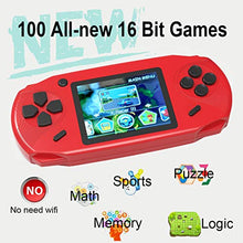 Load image into Gallery viewer, Beijue 16 Bit Handheld Games for Kids Adults 3.0&#39;&#39; Large Screen Preloaded 100 HD Classic Retro Video Games no Need WiFi USB Rechargeable Seniors Electronic Game Player Birthday Xmas Present (Red)
