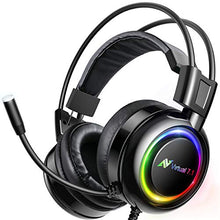 Load image into Gallery viewer, ABKONCORE B780 Gaming Headset with Dynamic Sensory, PS4 Headset with 7.1 Surround Sound, Bass Vibration. USB Headset with Air Permeable Earmuffs, Noise Canceling Mic, RGB Light for PC, Laptop, Mac
