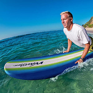 Wavestorm 8ft Classic Longboard Surfboard (Blue Green) (AZ21-WSSF800-SGN-1PK)