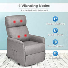 Load image into Gallery viewer, Giantex Power Lift Massage Recliner Chair for Elderly, Soft Fabric Sofa Chair, Heavy Padded Cushion, Remote Control, Home Theater Seating, Leisure Lounge w/Side Pocket, Living Room Office (Grey)
