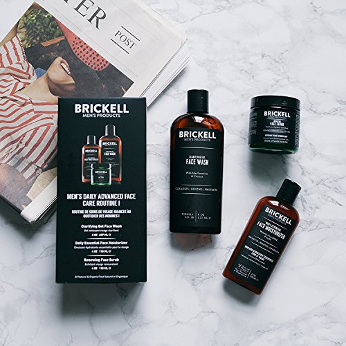 Load image into Gallery viewer, Brickell Men's Daily Advanced Face Care Routine I, Gel Facial Cleanser Wash, Face Scrub, Face Moisturizer Lotion, Natural and Organic, Scented