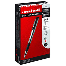 Load image into Gallery viewer, Uni-Ball 207 Impact Stick Rollerball Gel Pen, Red Ink, Bold Point, Dozen (SAN65802)
