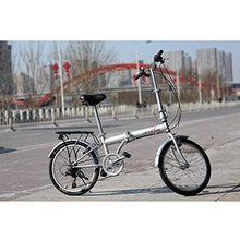 Load image into Gallery viewer, unYOUsual U Transformer 20" Folding City Bike Bicycle 6 Speed Shimano Gear Steel Frame Mudguard Rear Carrier Front Rear Wheel Reflectors Silver
