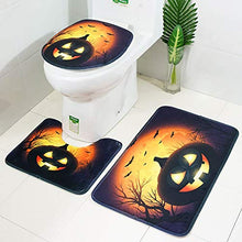 Load image into Gallery viewer, Coedfa Halloween Costume Party Decorations, Halloween Props, Halloween Supplies Halloween Cosplay Halloween Pumpkin Lantern Toilet Seat Cover and Rug Bathroom Set Halloween Decor (K)
