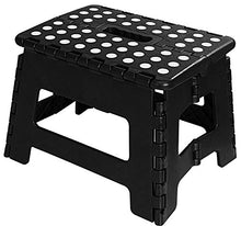 Load image into Gallery viewer, Utopia Home Foldable Step Stool for Kids - 11 Inches Wide and 8 Inches Tall - Holds Up to 300 lbs - Lightweight Plastic Folding Step Stool for Kids, Kitchen, Bathroom &amp; Living Room (Black, 1)
