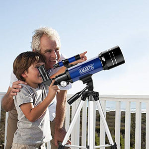 Emarth Telescope, Travel Scope 70mm/360mm Astronomical Refracter Telescope with Tripod & Finder Scope, Portable Telescope for Kids Beginners Adults (Blue)