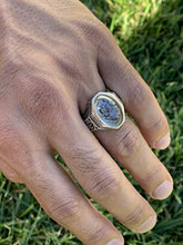 Load image into Gallery viewer, Dur e Najaf Ring Silver | خاتم در النجف الاصلي | AlAliGems | Genuine Dur E Najaf Stone Ring | Engraved Sirat Ali Haq Size 10.5
