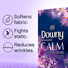 Load image into Gallery viewer, Downy Infusions Dryer Sheets Laundry Fabric Softener, Calm Scent, Lavender &amp; Vanilla Bean, 200 Count
