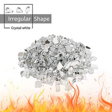 Load image into Gallery viewer, CJGQ Fire Glass 20LB for Fire Pit Extreme Tempature Rating Good for Propane or Natural Gas Reflective Fireplace Glass Crystal White
