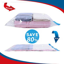 Load image into Gallery viewer, Vacuum Storage Bags | 14 PACK | 5 X JUMBO, 3 X LARGE, 3 X MEDIUM, 3 X SMALL | 80% MORE STORAGE for Clothes Blankets Duvets &amp; Much More | Works with Any Vacuum Cleaner FREE Hand-Pump For Travel
