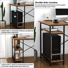 Load image into Gallery viewer, Engriy Writing Computer Desk 47&quot;, Home Office Study Desk with 2 Storage Shelves on Left or Right Side, Industrial Simple Style Wood Table Metal Frame for PC Laptop Notebook
