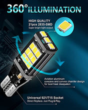 Load image into Gallery viewer, Combriller 912 921 LED Bulbs for Backup Reverse Light Bulbs Error Free T15 906 W16W led bulb Backup Light Bulbs for Truck Super Bright 6500K White 2835 21-SMD 921 LED Bulb Pack of 2
