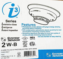 Load image into Gallery viewer, System Sensor 2W-B i3 Series 2-wire, Photoelectric i3 Smoke Detector
