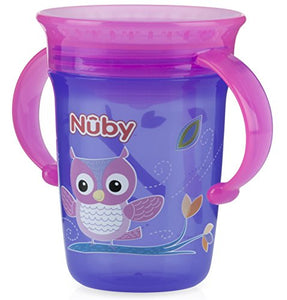 Nuby 1pk No Spill 2-Handle 360 Degree Printed Wonder Cup - Colors May Vary