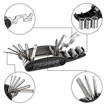 Load image into Gallery viewer, WOTOW 16 in 1 Multi-Function Bike Bicycle Cycling Mechanic Repair Tool Kit with 3 pcs Tire Pry Bars Rods
