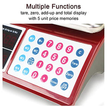 Load image into Gallery viewer, Camry Digital Commercial Price Scale 33lb / 15kg for Food Meat Fruit Produce with Dual Bright Red LED Display Stainless Steel Platform Rechargeable Battery Included Not for Trade
