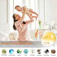 Load image into Gallery viewer, Sunrise Alarm Clock, Wake Up Light with Dual Alarms Clock for Bedrooms, Smart Alarm Clock for Heavy Sleepers Adults Kids, 7 Nature Sounds &amp; Snooze, FM Radio, 7 Colors Ambient Lamp, Ideal for Gift
