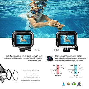 FitStill 60M Waterproof Case for GoPro Hero 10 Black/Hero 9 Black, Protective Underwater Dive Housing Shell with Bracket Accessories for Go Pro Hero10 Hero9 Action Camera